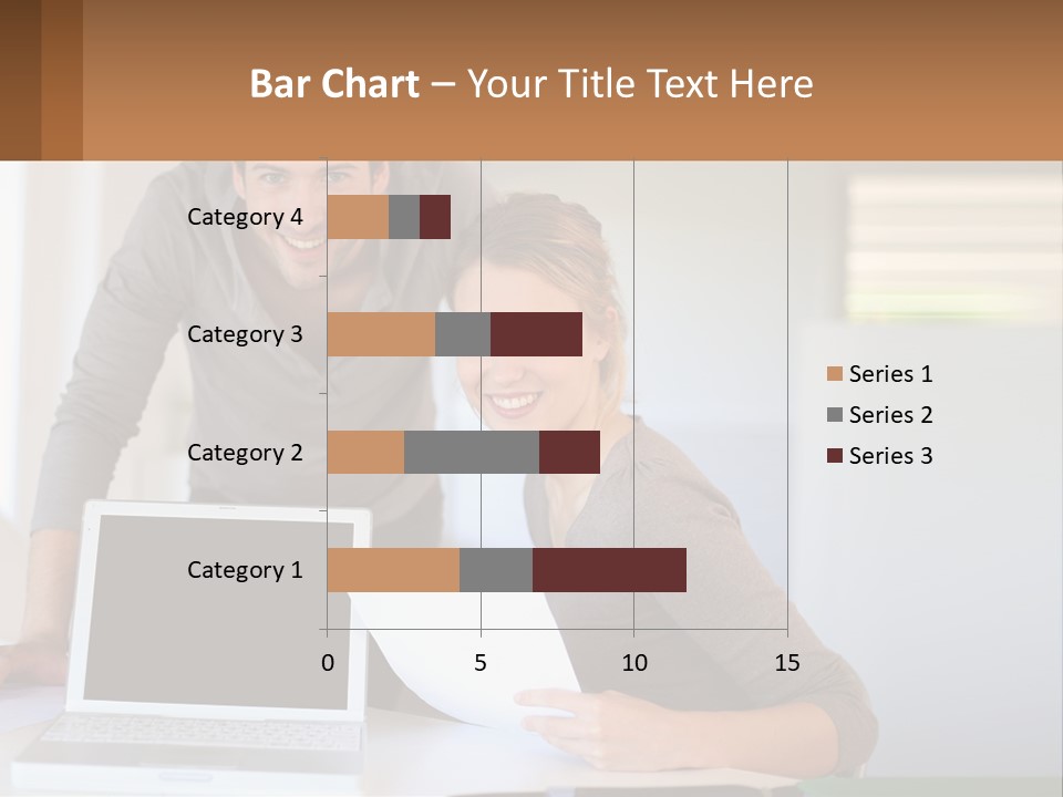 A Man And A Woman Looking At A Laptop Screen PowerPoint Template