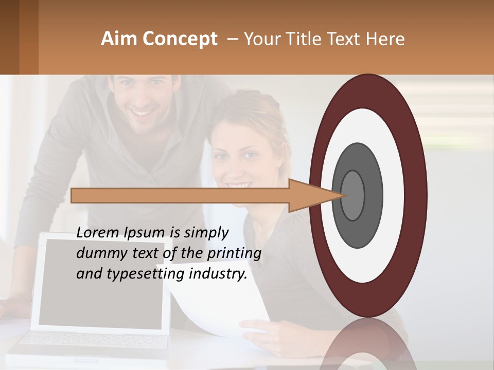 A Man And A Woman Looking At A Laptop Screen PowerPoint Template