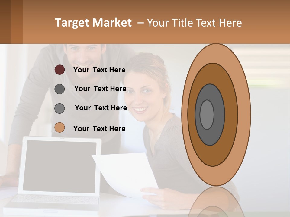 A Man And A Woman Looking At A Laptop Screen PowerPoint Template