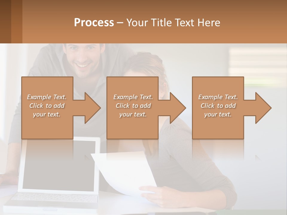 A Man And A Woman Looking At A Laptop Screen PowerPoint Template