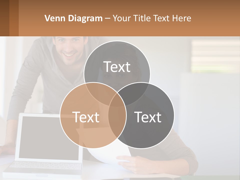 A Man And A Woman Looking At A Laptop Screen PowerPoint Template