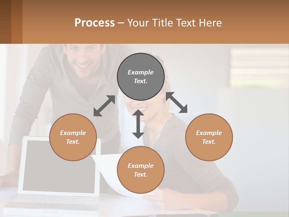 A Man And A Woman Looking At A Laptop Screen PowerPoint Template