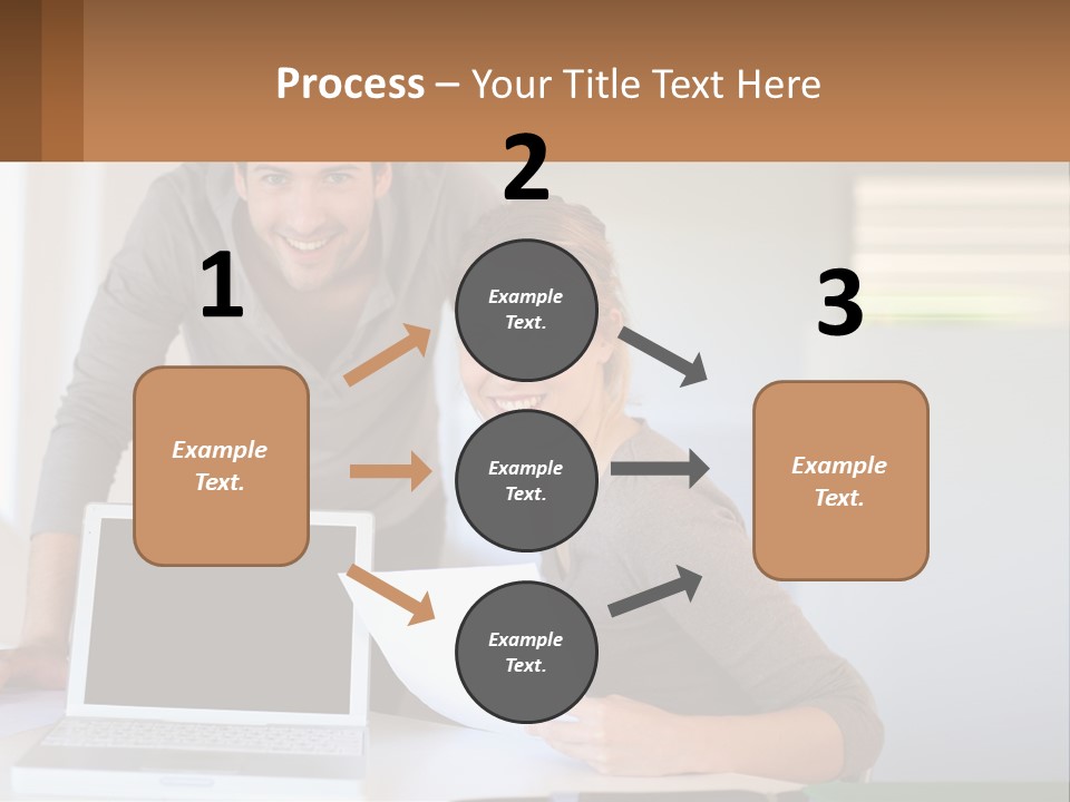 A Man And A Woman Looking At A Laptop Screen PowerPoint Template