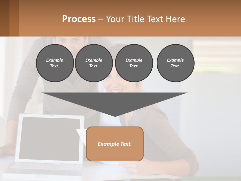 A Man And A Woman Looking At A Laptop Screen PowerPoint Template
