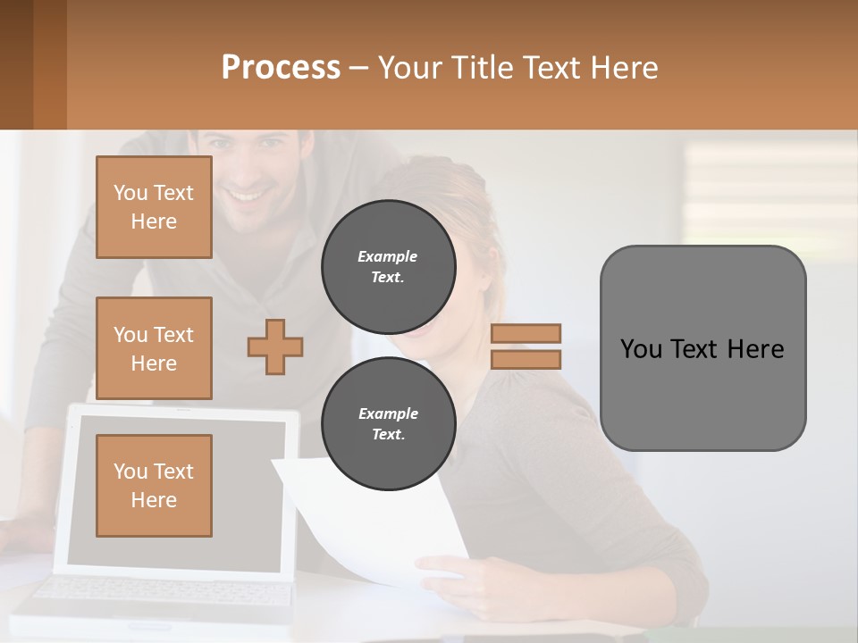 A Man And A Woman Looking At A Laptop Screen PowerPoint Template