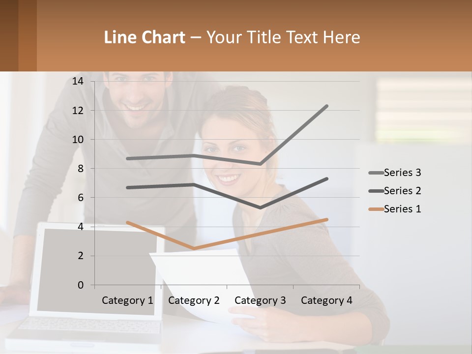 A Man And A Woman Looking At A Laptop Screen PowerPoint Template