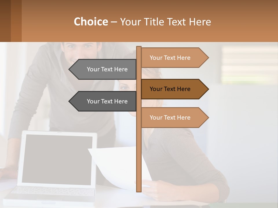 A Man And A Woman Looking At A Laptop Screen PowerPoint Template