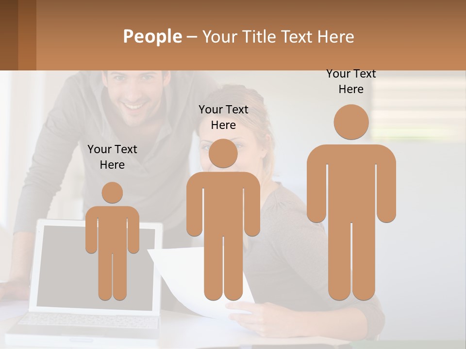 A Man And A Woman Looking At A Laptop Screen PowerPoint Template