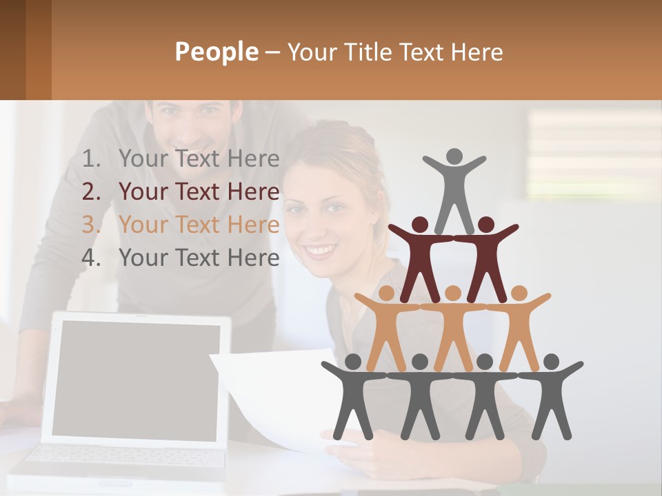 A Man And A Woman Looking At A Laptop Screen PowerPoint Template