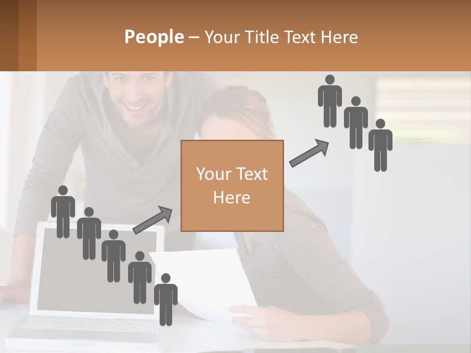 A Man And A Woman Looking At A Laptop Screen PowerPoint Template