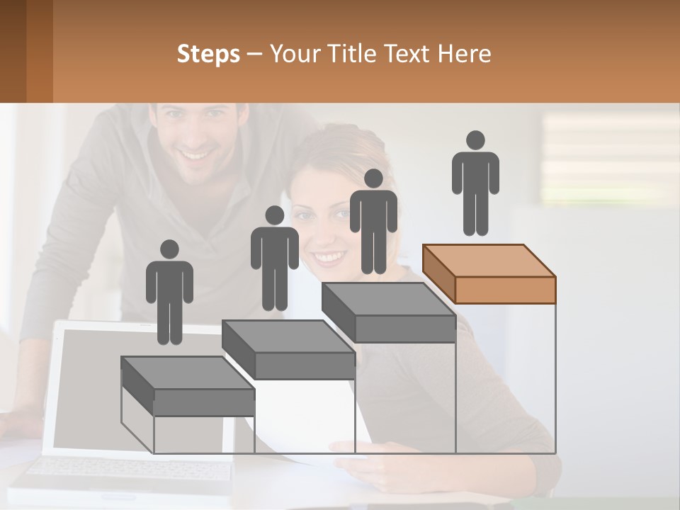 A Man And A Woman Looking At A Laptop Screen PowerPoint Template