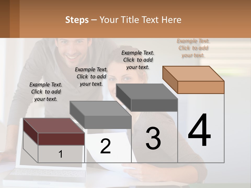 A Man And A Woman Looking At A Laptop Screen PowerPoint Template