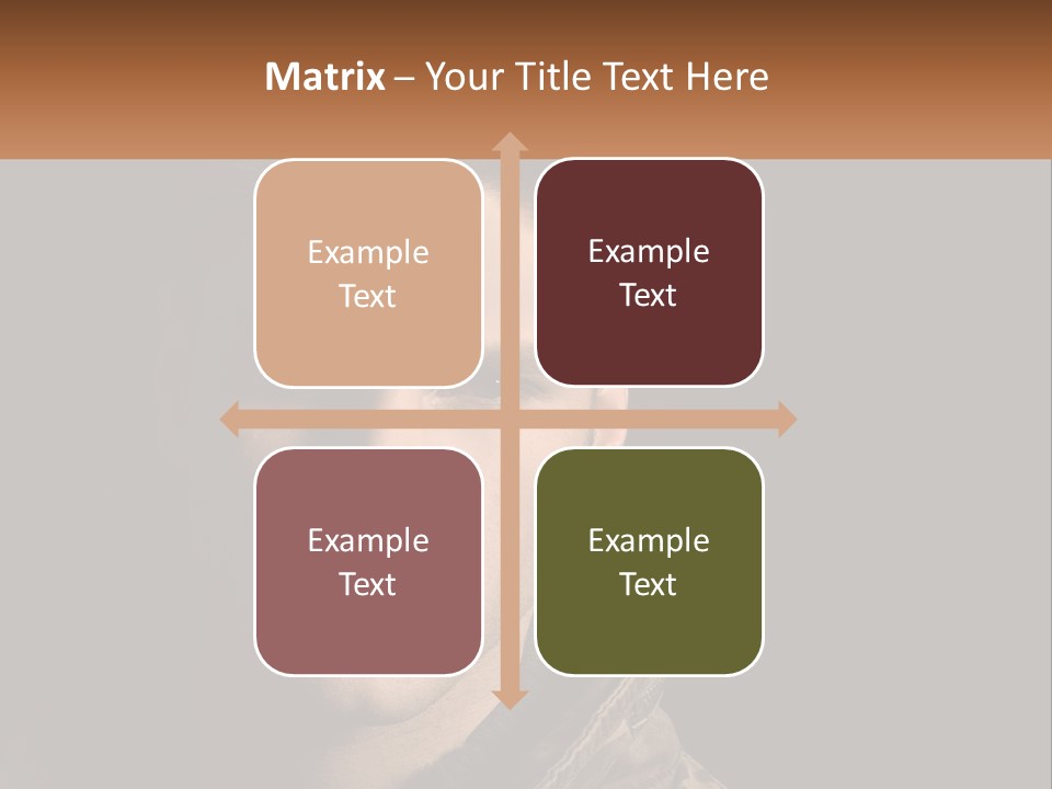 A Man In A Brown Jacket Is Looking At The Camera PowerPoint Template