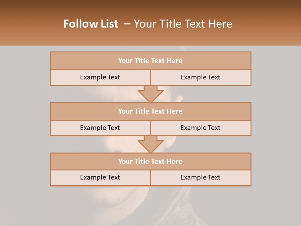 A Man In A Brown Jacket Is Looking At The Camera PowerPoint Template