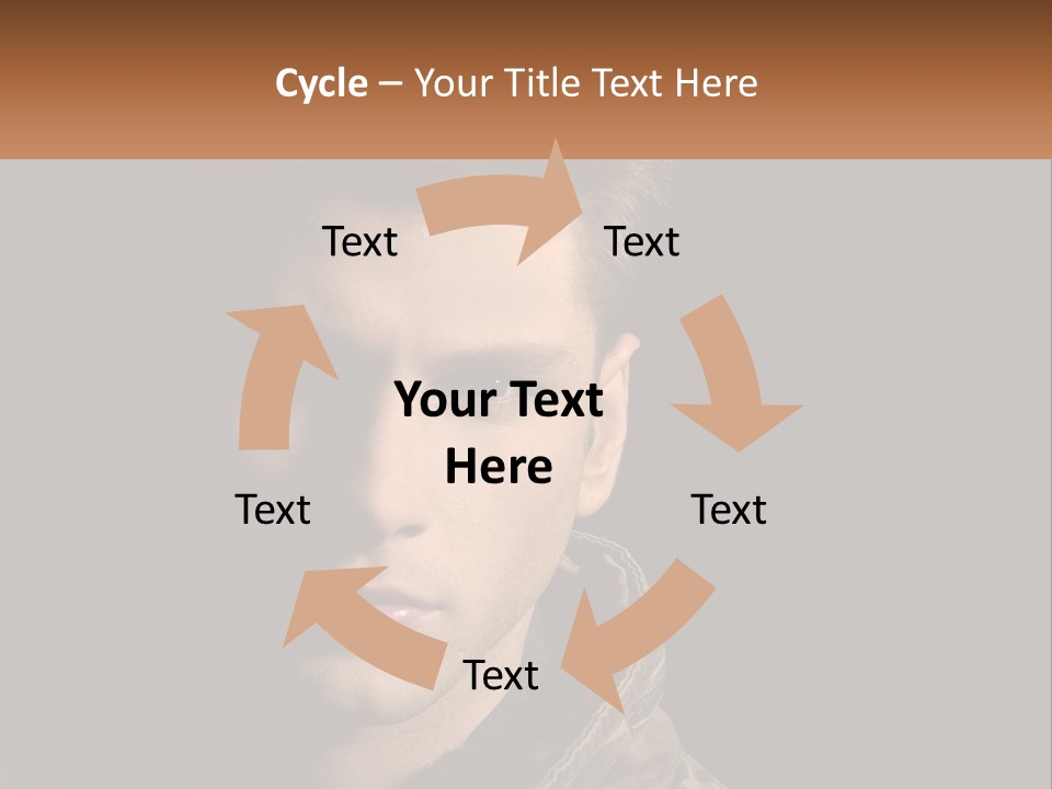 A Man In A Brown Jacket Is Looking At The Camera PowerPoint Template