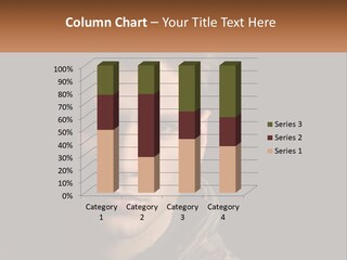 A Man In A Brown Jacket Is Looking At The Camera PowerPoint Template