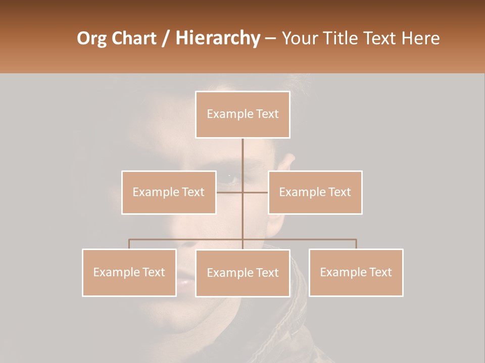 A Man In A Brown Jacket Is Looking At The Camera PowerPoint Template
