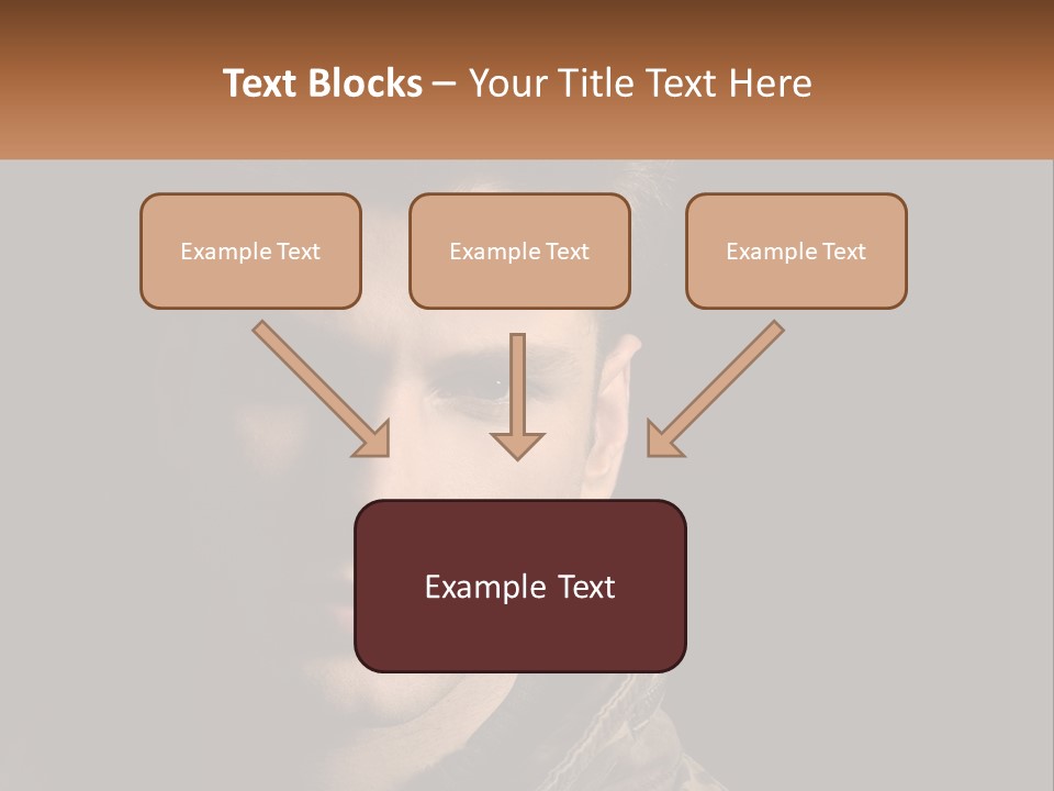 A Man In A Brown Jacket Is Looking At The Camera PowerPoint Template