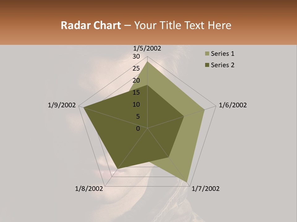 A Man In A Brown Jacket Is Looking At The Camera PowerPoint Template
