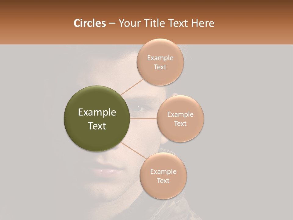 A Man In A Brown Jacket Is Looking At The Camera PowerPoint Template