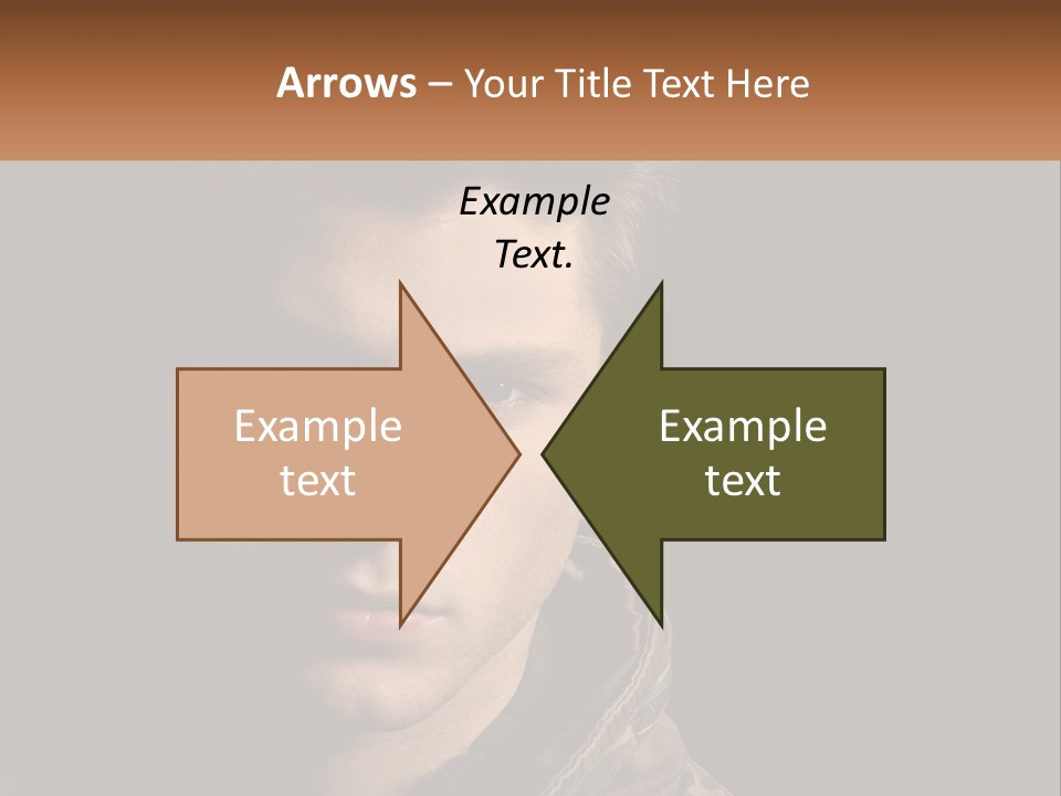 A Man In A Brown Jacket Is Looking At The Camera PowerPoint Template