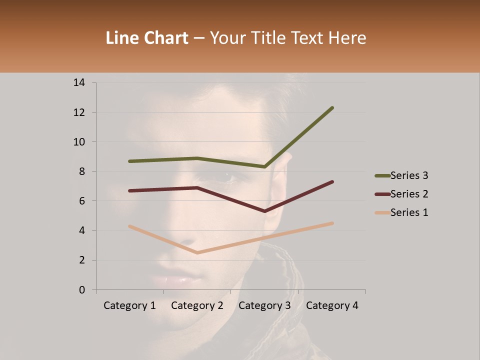 A Man In A Brown Jacket Is Looking At The Camera PowerPoint Template