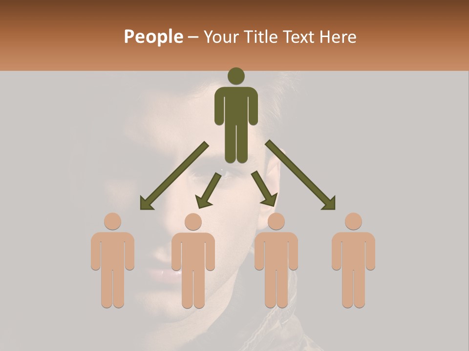 A Man In A Brown Jacket Is Looking At The Camera PowerPoint Template