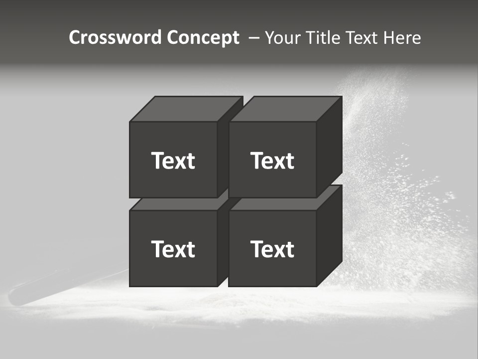 A Black And White Photo Of A Brush With Powder Coming Out Of It PowerPoint Template