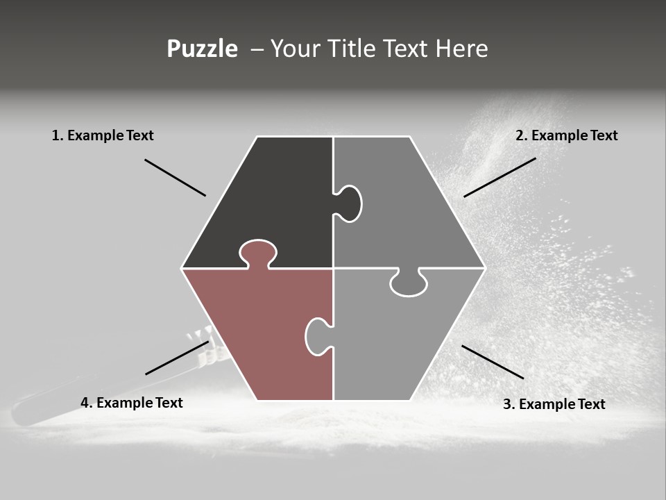 A Black And White Photo Of A Brush With Powder Coming Out Of It PowerPoint Template