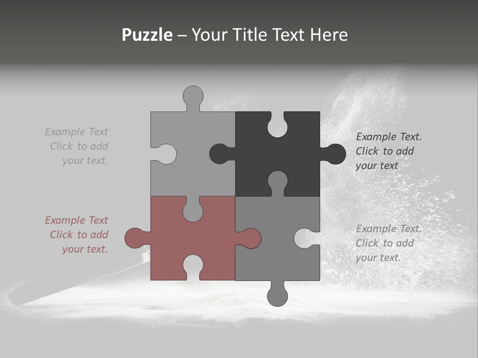 A Black And White Photo Of A Brush With Powder Coming Out Of It PowerPoint Template