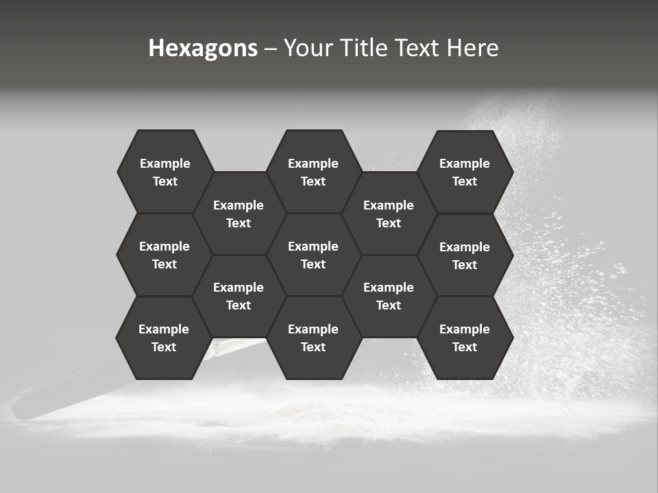 A Black And White Photo Of A Brush With Powder Coming Out Of It PowerPoint Template