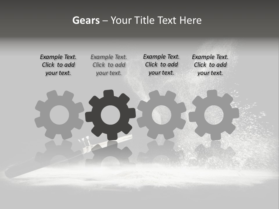 A Black And White Photo Of A Brush With Powder Coming Out Of It PowerPoint Template