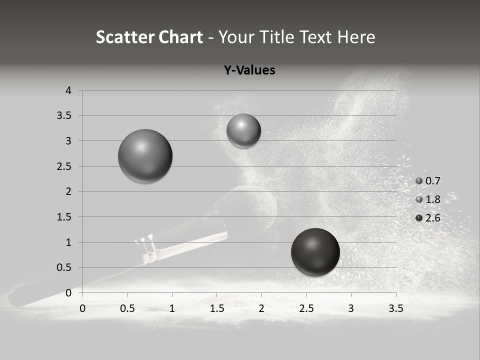 A Black And White Photo Of A Brush With Powder Coming Out Of It PowerPoint Template