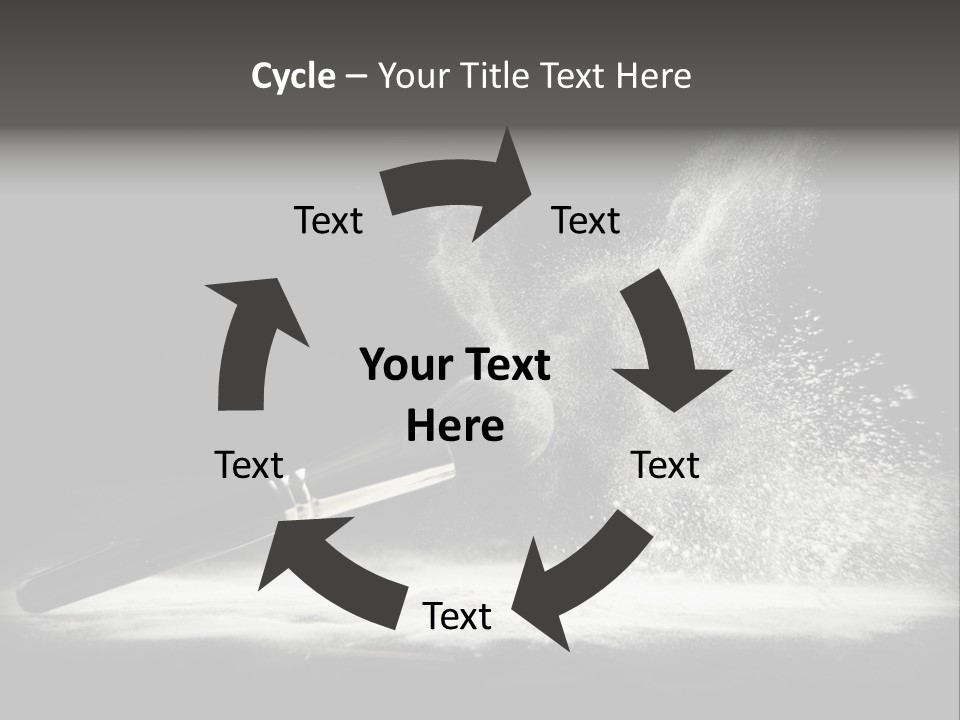 A Black And White Photo Of A Brush With Powder Coming Out Of It PowerPoint Template