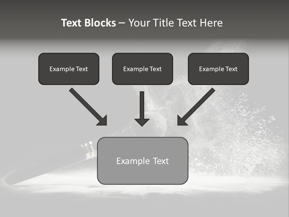 A Black And White Photo Of A Brush With Powder Coming Out Of It PowerPoint Template