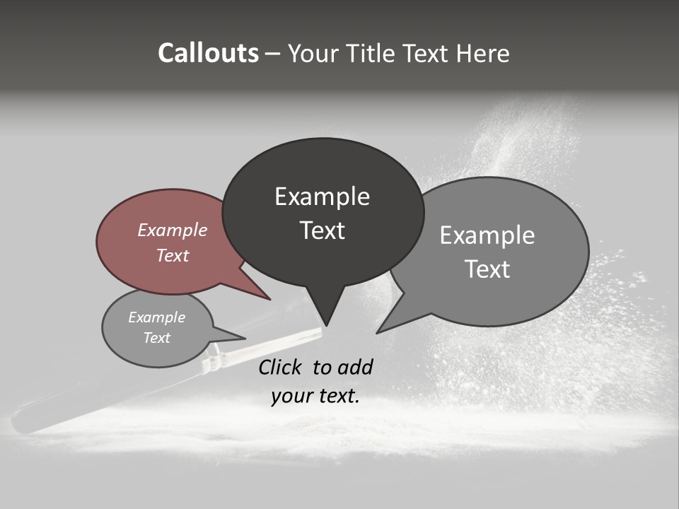 A Black And White Photo Of A Brush With Powder Coming Out Of It PowerPoint Template