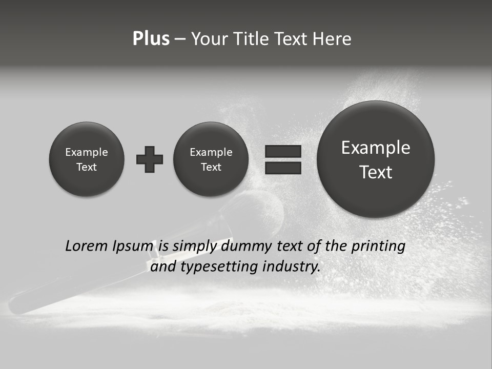 A Black And White Photo Of A Brush With Powder Coming Out Of It PowerPoint Template
