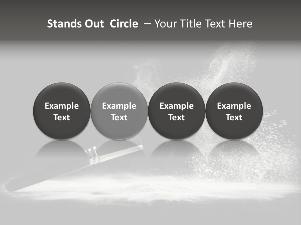 A Black And White Photo Of A Brush With Powder Coming Out Of It PowerPoint Template