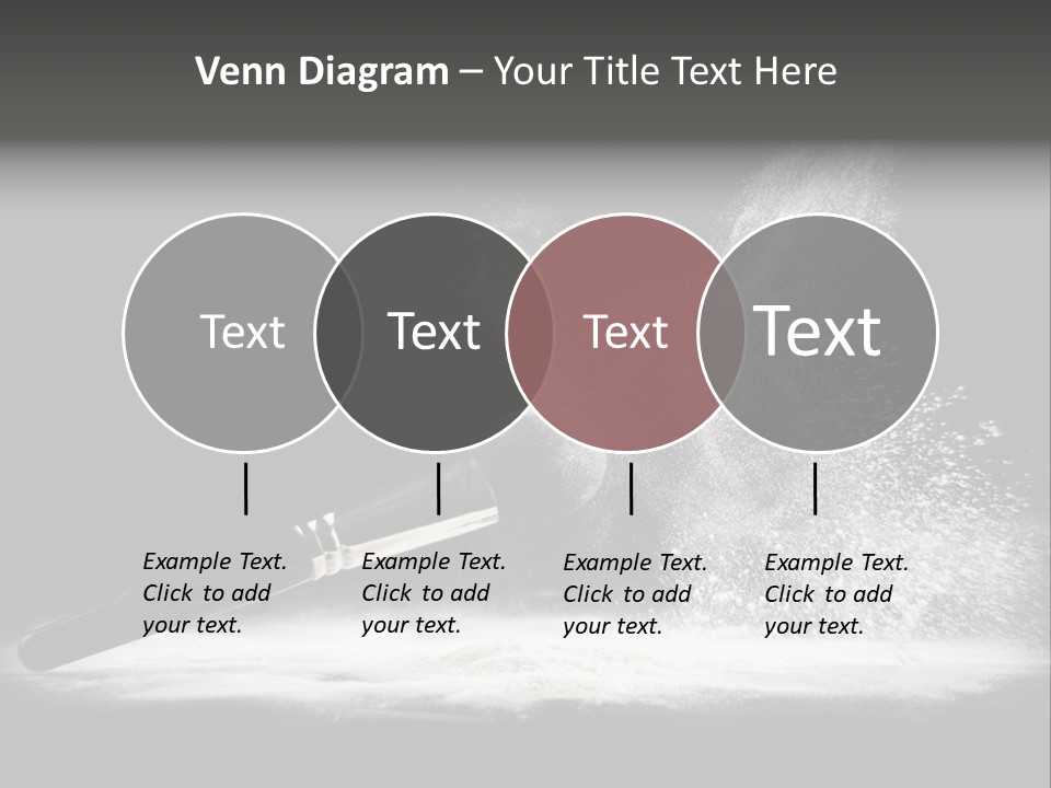 A Black And White Photo Of A Brush With Powder Coming Out Of It PowerPoint Template