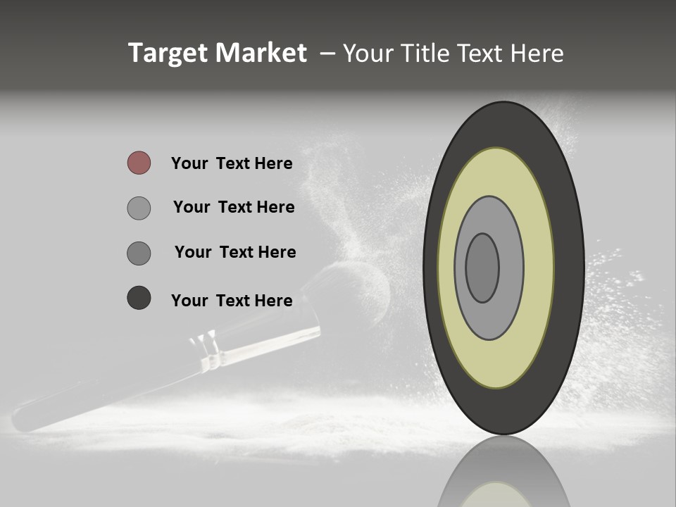 A Black And White Photo Of A Brush With Powder Coming Out Of It PowerPoint Template