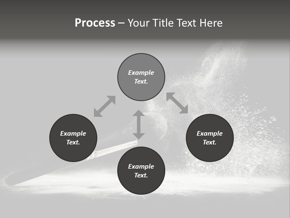 A Black And White Photo Of A Brush With Powder Coming Out Of It PowerPoint Template