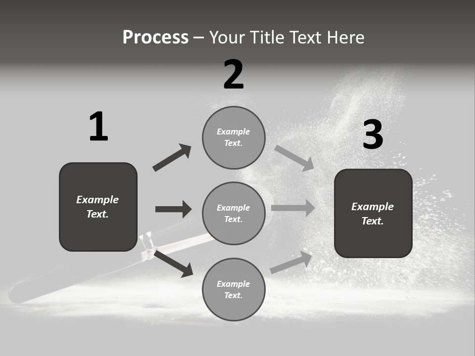 A Black And White Photo Of A Brush With Powder Coming Out Of It PowerPoint Template