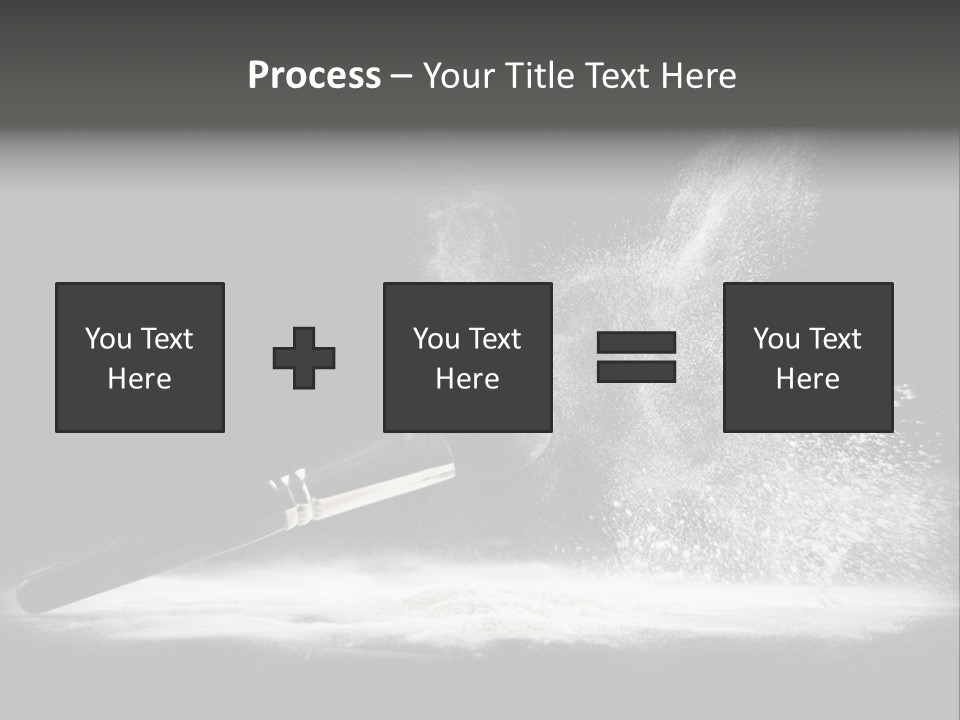 A Black And White Photo Of A Brush With Powder Coming Out Of It PowerPoint Template
