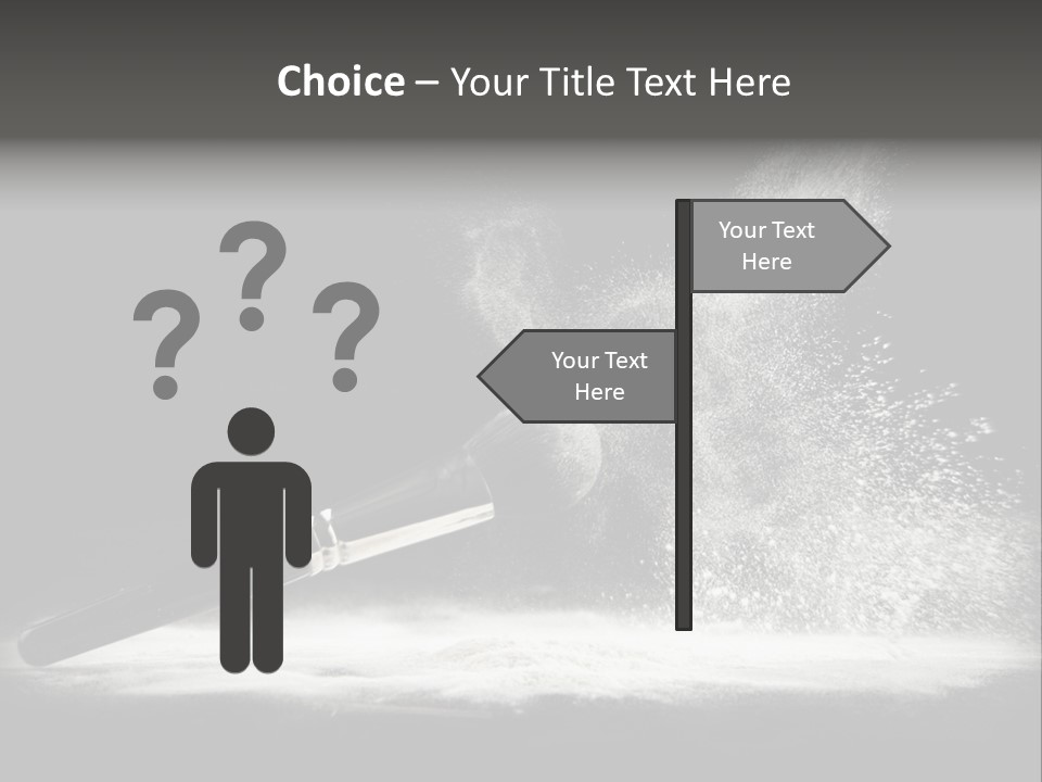 A Black And White Photo Of A Brush With Powder Coming Out Of It PowerPoint Template