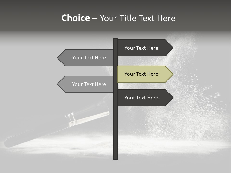 A Black And White Photo Of A Brush With Powder Coming Out Of It PowerPoint Template