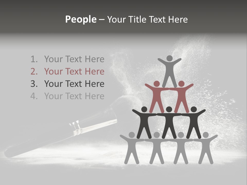 A Black And White Photo Of A Brush With Powder Coming Out Of It PowerPoint Template