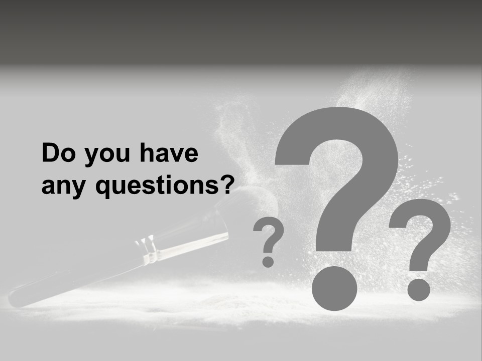 A Black And White Photo Of A Brush With Powder Coming Out Of It PowerPoint Template