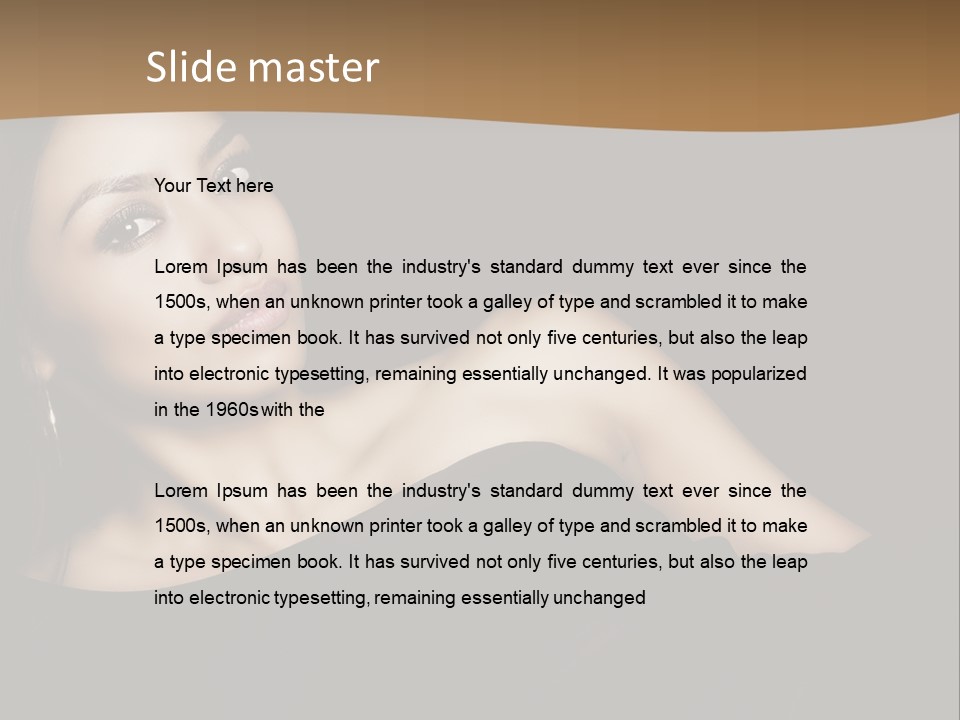 A Woman In A Black Dress Posing For A Picture PowerPoint Template