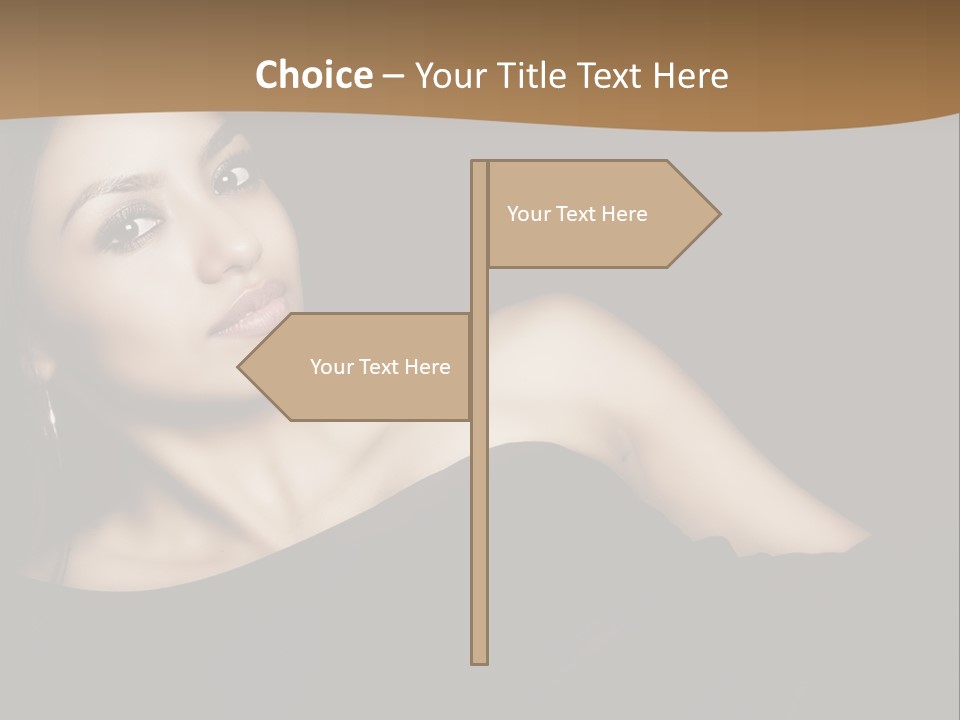 A Woman In A Black Dress Posing For A Picture PowerPoint Template