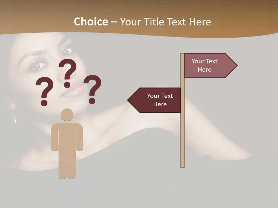 A Woman In A Black Dress Posing For A Picture PowerPoint Template